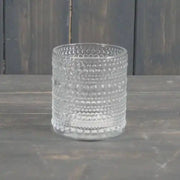 Clear Dimple Glass Pot D7.4 x H8cm CL