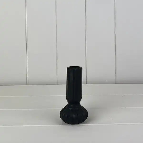 Black Ceramic Candle Holder L6.2xD6.2xH11.6cm  Weight-185g