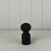 Black Ceramic Candle Holder L6.5xD6.5xH12cm  Weight-246g
