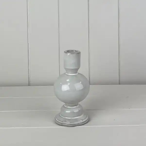 Glazed Ceramic Candle Holder with Textured Detail L7.7xD7.7xH15cm  Weight-325g