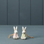 Mixed Pink and Green Rabbits H7.5 W4.3 D3.4