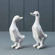Mixed Whitewashed Wooden Ducks H18.7 W10 D6.4