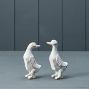 Mixed Whitewashed Wooden Ducks H12cm W7 D4.2