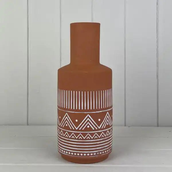 Large Terracotta Vase (25cm) H25.6cm D10.8cm TD6cm
