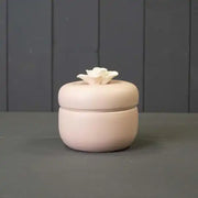 Floral Ceramic Pot With Lid D10.5cm H10cm