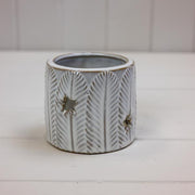 Round ceramic tealight with reactive glaze 8.5x8.5x7.3cm