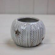 Round ceramic tealight with reactive glaze 10x10x6.7cm