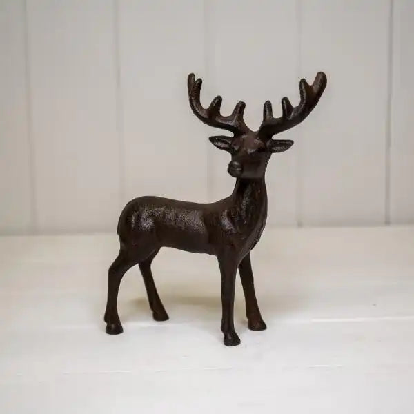 Cast Iron Stag Ornament H 19.5 x W 16.5 X D6 cm