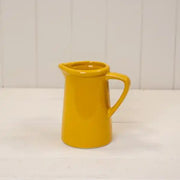 Medium Burnt Yellow Ceramic Jug TD8cm H14cm B11.5cm