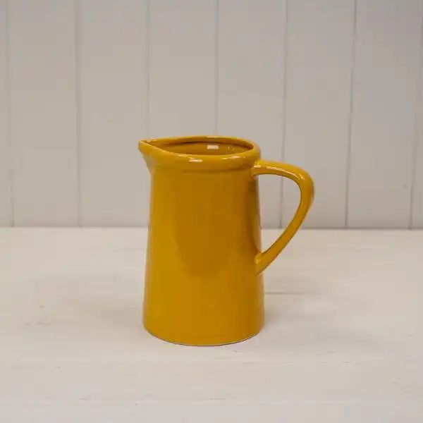 Large Burnt Yellow Ceramic Jug  TD10.5cm H18cm B14.5cm