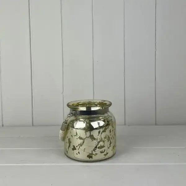 Mercury glass pot with Rope handle TD9.5cm (int)7cm BD10.7 H10.5/20cm10.5/20cm) CL