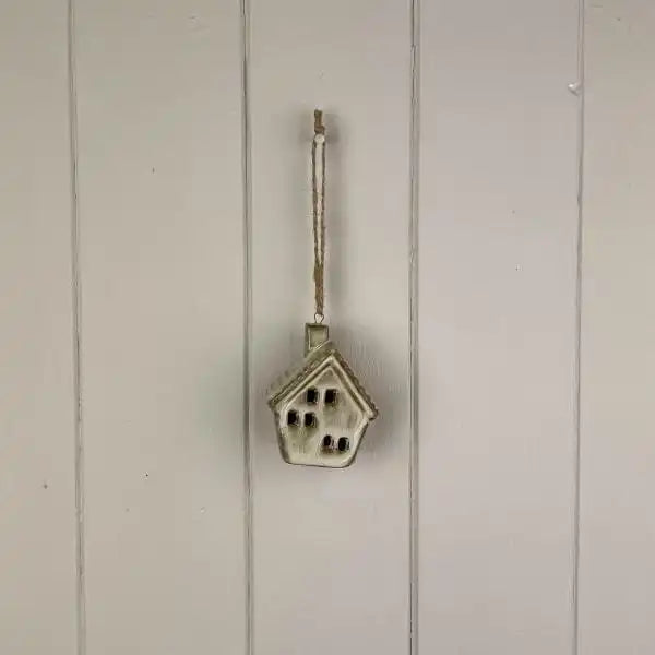Beige Mottle Ceramic Hanging House Decoration L4.5xD3.5xH7cm  Weight-83g