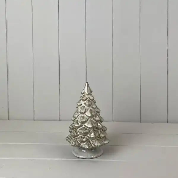 Beige Mottle Ceramic Tree Decoration L11xD11xH18cm  Weight-447g