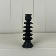 Large Black Ceramic Candle Holder