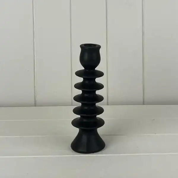 Large Black Ceramic Candle Holder