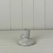 Glazed Ceramic Candle Holder with Textured Detail L10xD10xH8cm  Weight-204g