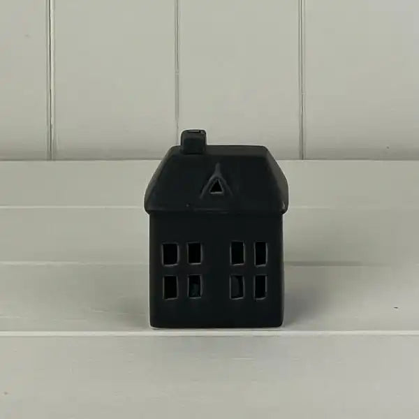 Black Ceramic House with LED L7.5xD5.6xH9.2  Weight-169g