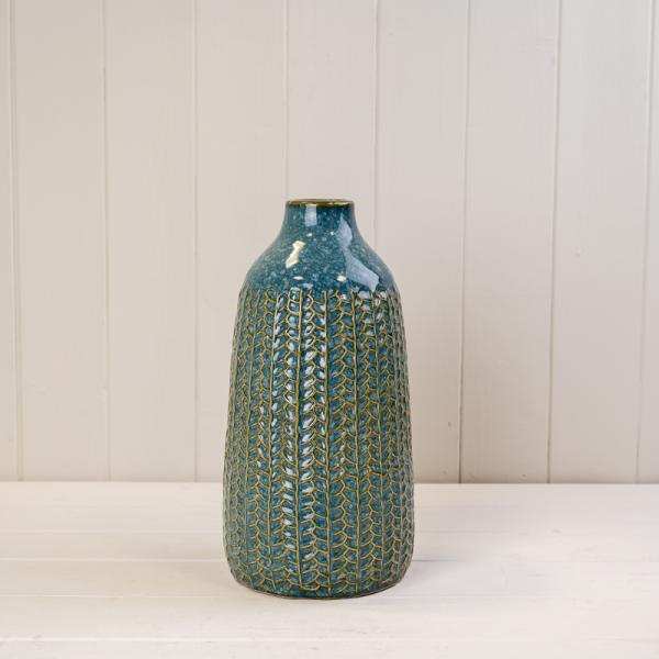 Blue Ceramic Vase TD(ext)5/(int)3.5cm BD14 x H28.5cm