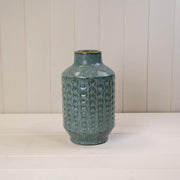 Blue Ceramic Vase TD(ext)7.5/ (int)5.5 x BD10.5 x H25cm Largest D14cm  Weight-1190g