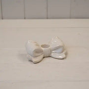 Glazed Ceramic Neat Bow Candle Holder