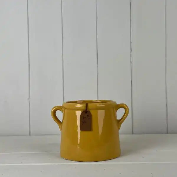 Burnt Yellow Pot (10cm)