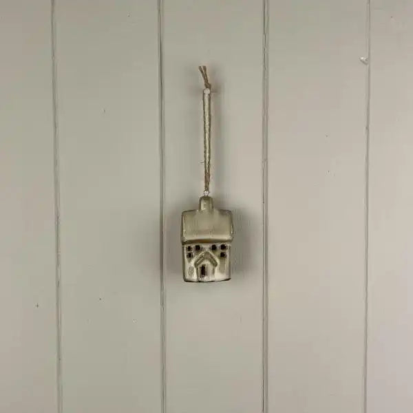 Beige Mottle Ceramic Hanging House Decoration L5.5xD3.5xH7cm  Weight-66g