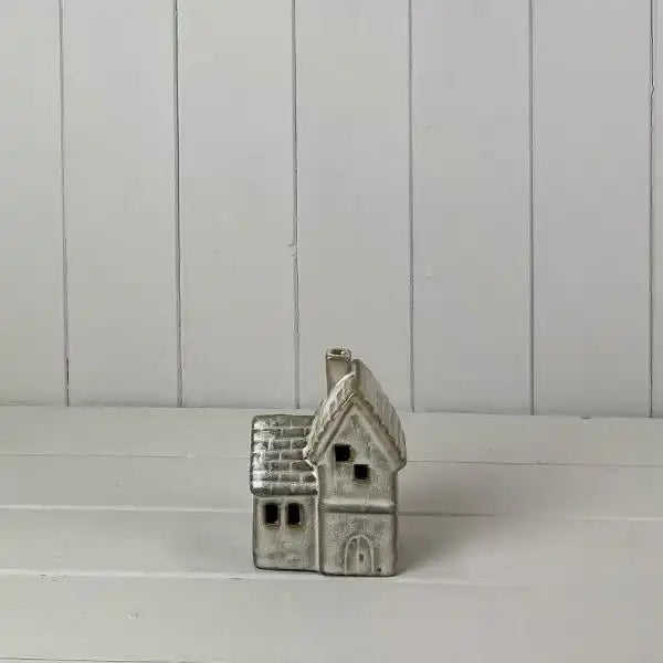 Beige Mottle Ceramic House Decoration with LED L8.5xD5.5xH12cm  Weight-262g