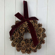Pinecone Wreath with Bow D30cm