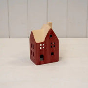 Medium Red Ceramic House Tealight Holder