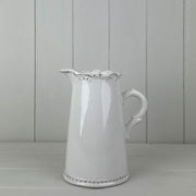 White Jug with Decorative Rim TL15.5cm H19cm B11.5cm