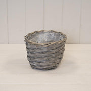 16cm Round Greywashed Pot