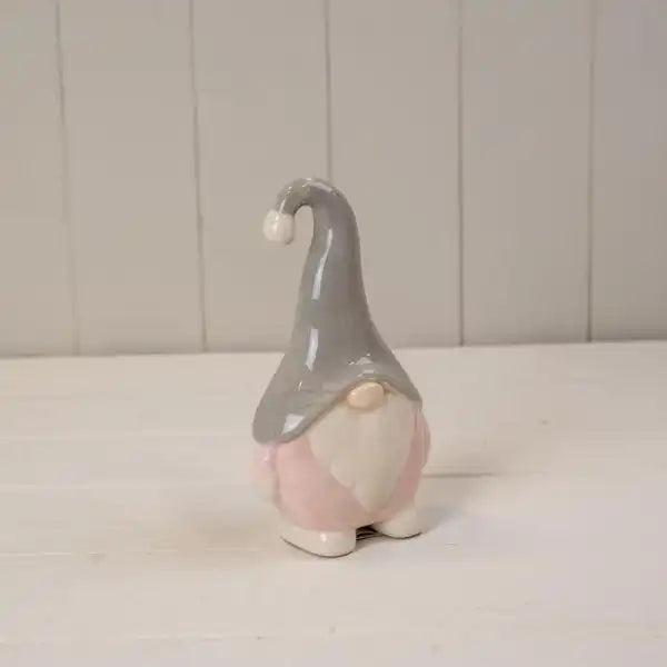 Pink Ceramic Christmas Gnome 9x5x16.5cm