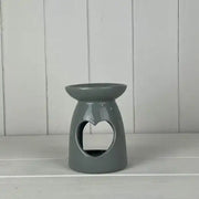 Grey Heart Ceramic Wax/Oil Burner H11.5cm x D9cm