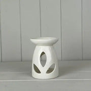 White Ceramic Wax/Oil Burner L9cm W9cm H12cm B8.3cm