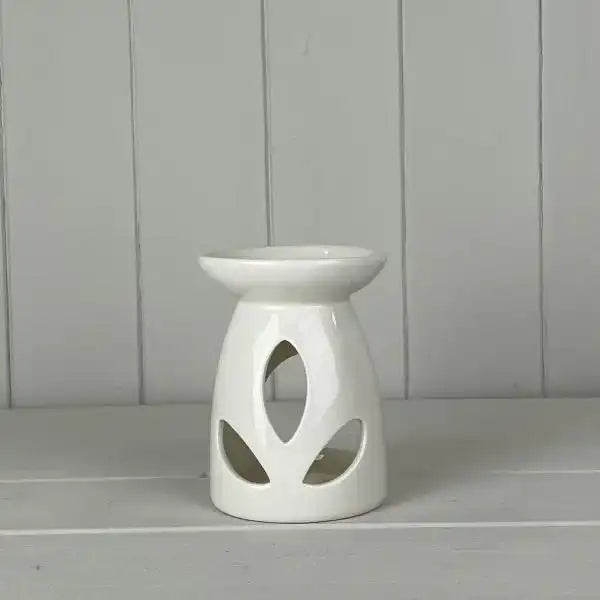 White Ceramic Wax/Oil Burner L9cm W9cm H12cm B8.3cm