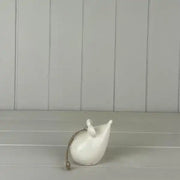 White Ceramic mouse hanger  size 6.9x5.4x6.9cm