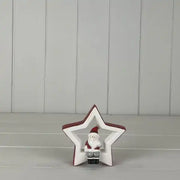 Small Ceramic Star with Sitting Santa size 11*3.5*10.2cm