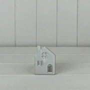 White Ceramic House Tealight Holder L6.7xD6xH8.6cm Weight-138g