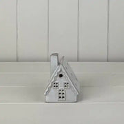 White Ceramic House Ornament with LED L7.1xD6xH8.9cm  Weight-193g