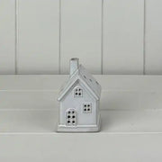 White Ceramic House Ornament with LED L6.2xD5.4xH9.5cm  Weight-197g