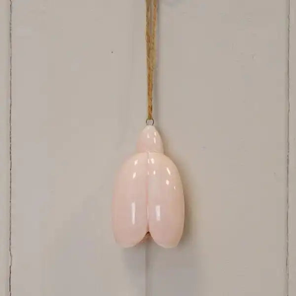 Pink Ceramic Hanging Flower Decoration L4.4xW4.4xH7.3cm