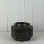 Stripe Glossy Pot H12cm D17.5cm
