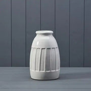White Ceramic Vase H24.5cm x BD14cm TD9cm