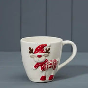Red and White Ceramic Mug L14.5xD10.4xH10cm