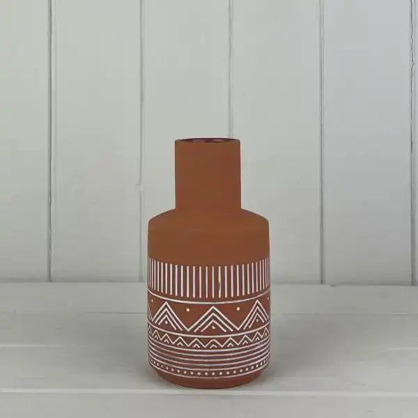 Small Terracotta Style Vase (20cm)H20.5cm D9.5cm TD5.2cm