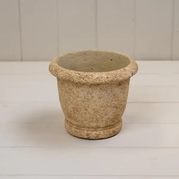 Round Clay Cement Urn Pot TD14xH11.5cm  Weight-731g