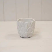 Round White  Leaf Patterned Pot TD9xH8.5cm  Weight-319g