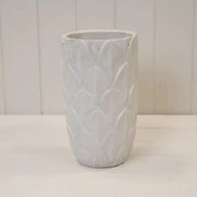 White  Leaf Patterned Tall Pot TD13.2xH23cm