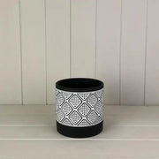 Round Black Patterned Pot TD13.5xH13cm  Weight-641g