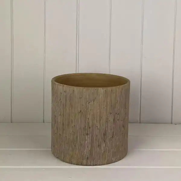 Pebble Stone Cylinder Pot TD25cm H22cm